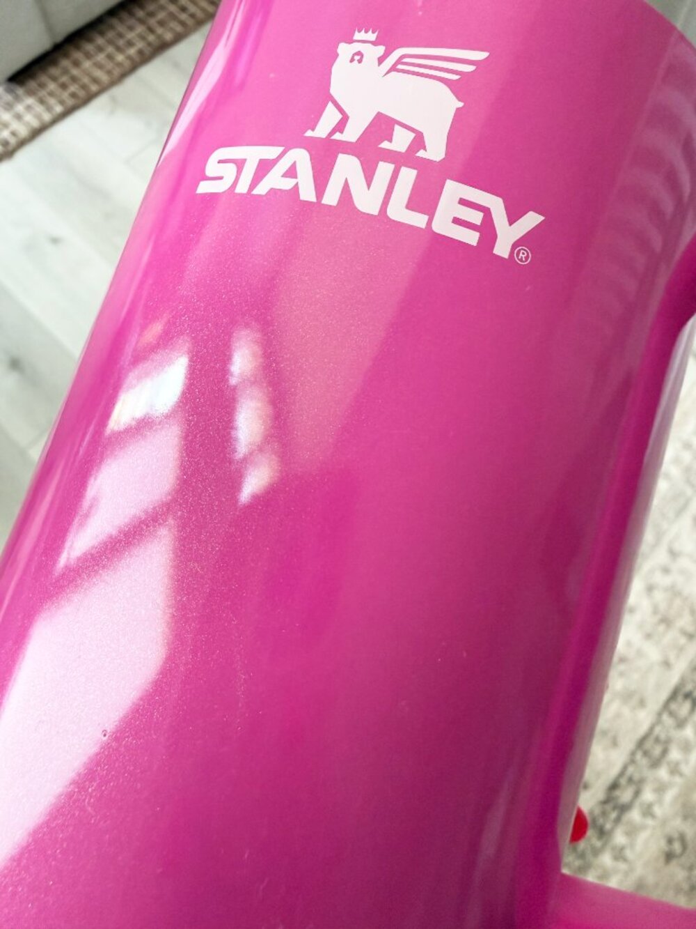 "Punch Shimmer" Shimmery Pink Stanley Tumbler 40oz. - DSG - Picture 4 of 7